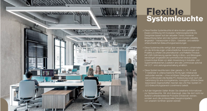 Büro Flexible Systemleuchte Projekte