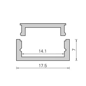 FLAT - Aluminiumprofil - 17,5x7mm
