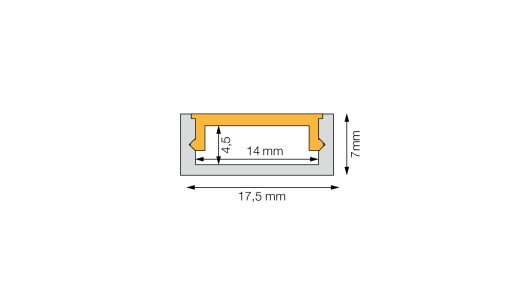 Aluminiumprofil FLAT 17,5x7mm - bis 3m am Stück