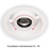 Deckeneinbaustrahler SPA-039KR, 70W, 24-60° inkl. Netzteil NO D