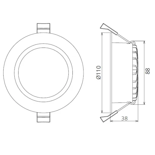 LED Deckenstrahler 13W Loch-Ø90-95mm Ph.-Dim 4000K IP54