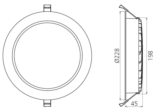 LED Deckenstrahler 35W 3500lm Ø228mm DALI dimmbar