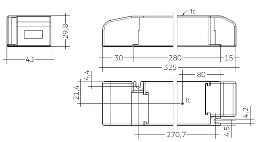 Tridonic LC 200W 24V SC SNC - (325x43x30mm)