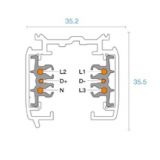 3-Phasen und DALI 2m Stromschiene, schwarz oder weiss