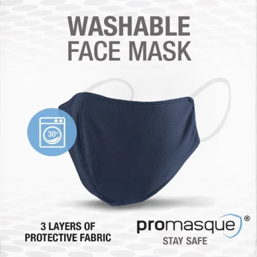 Atemschutzmaske waschbare Mundschutzmaske von promasque schwarz