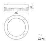 Aufbauleuchte Miniten TB 300 LED 1700lm 12W 3000K IP66