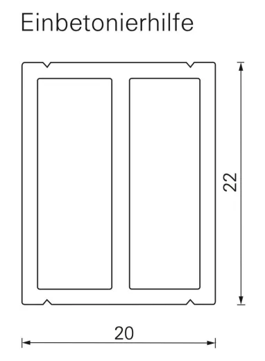 Einbetonierhilfe für 18x19 REG Profil