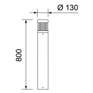 Pollerleuchte Tom Round II LED, 800 mm