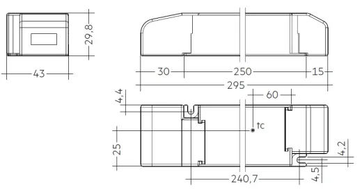 Tridonic LCA 100W 24V one4all SC PRE (295x43x30mm)