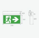 Rettungszeichenleuchte ECO II 3W 350lm IP20 ws inkl. Piktogramme