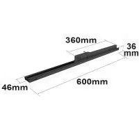 Schienenstrahler Linear >Ra90, Aluminium 605x34x32, 110° 20W sz
