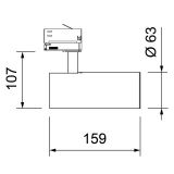 3-Phasen Stromschienen-Strahler GU10, weiss RAL 9016