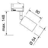 3-Ph. Stromschienen-Strahler Mini GU10 schwarz RAL 9005