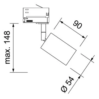 1-Ph. Stromschienen-Strahler Mini GU10 schwarz RAL 9005