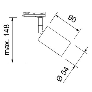 1-Ph. Stromschienen-Strahler Mini GU10 weiss RAL 9003