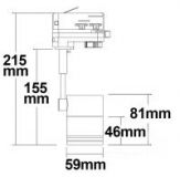 3-Phasen HALTER für GU10-SPOTS, schwarz