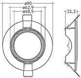 TRIM RING SWIVEL 68mm WH 30° matt weiss/schwarz/nickel geb.