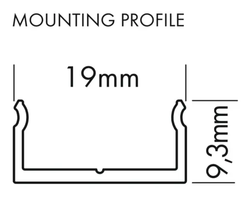 LED-Aluminium H-Profil - 35x24mm mit Kabelführung
