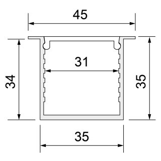 U-Profil mit Kragen Basic 45x35mm - bis 4m am Stück