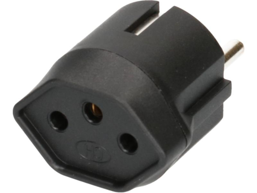 Fixadapter SchuKo Konturenstecker - T13 Schwarz