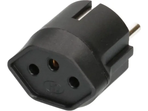 Fixadapter SchuKo Konturenstecker - T13 Schwarz