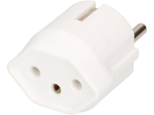 Fixadapter SchuKo Konturenstecker - T13 Weiss