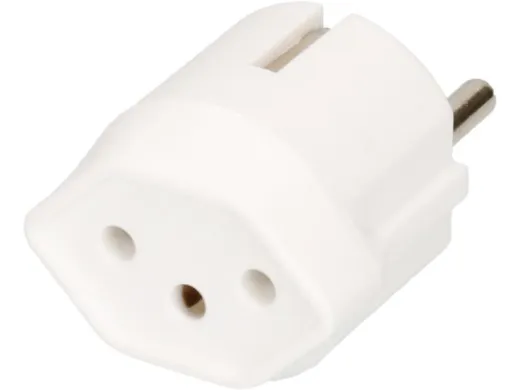 Fixadapter SchuKo Konturenstecker - T13 Weiss