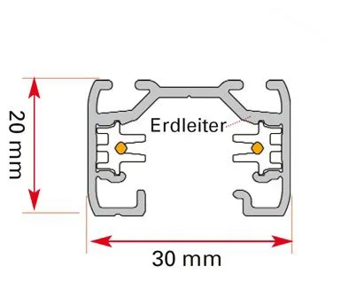 GLOBAL 1-Ph. Stromschiene 16A/230V Aufbau 3m sz/ws/gr