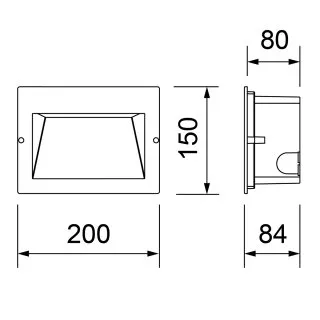 Wandeinbauleuchte L9 silbergrau 80CRI IP65 10W 320lm 100° 3000K