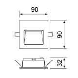 Wandeinbauleuchte Box LED 1.2W 90lm IP44 3000K