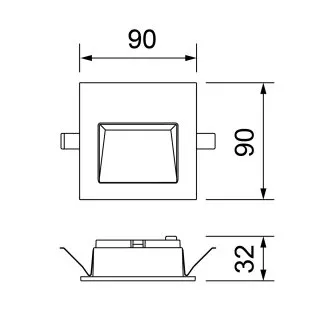 Wandeinbauleuchte Box LED 1.2W 90lm IP44 3000K