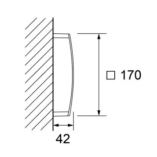 Wandaufbauleuchte EVIDA SQUARE II LED anthrazit 10W 350lm