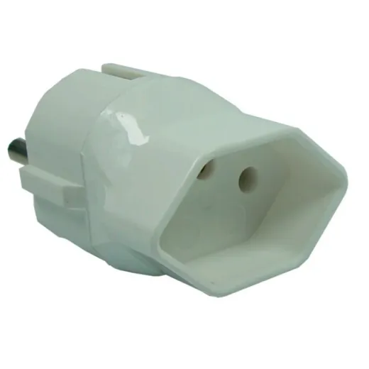 Uebergangsstecker CH -> Euro 230 VAC - T13 Weiss