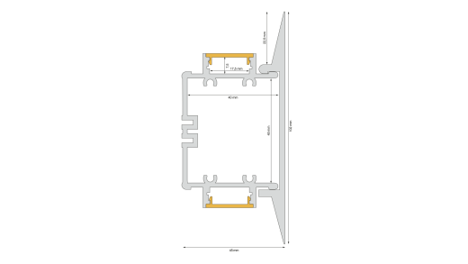 LED Aluminium Montageprofil Up&Down MAXI 45x102mm - bis 4m am Stück