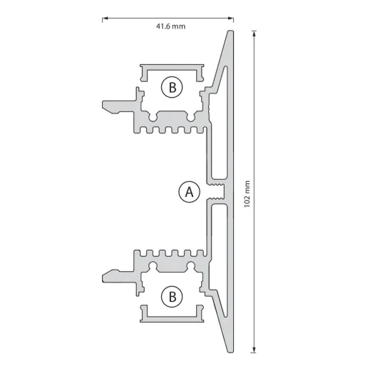 LED Aluminiumprofil - Montageprofil Up&Down MAXI bis 4m