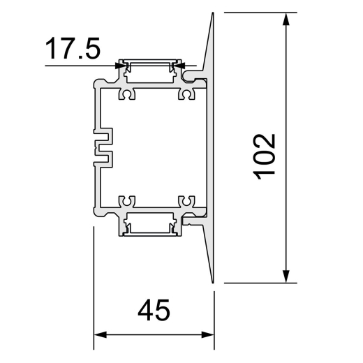 LED Aluminium Montageprofil Up&Down MAXI 45x102mm - bis 4m am Stück