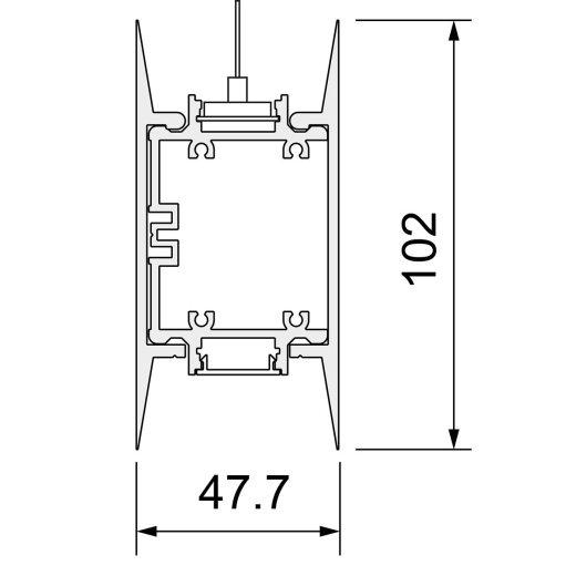 LED Aluminium Montageprofil Up&Down MAXI 45x102mm - bis 4m am Stück