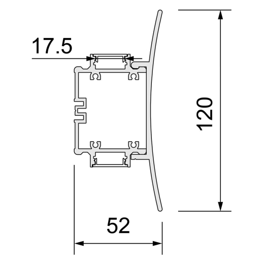 LED Aluminium Montageprofil Up&Down MAXI 45x102mm - bis 4m am Stück