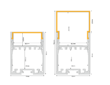 LED Aluminiumprofil - Palermo 40x50mm (inkl. Einlegeprofil) - 5m am Stück