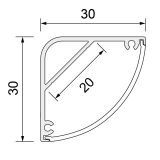 LED Aluminiumprofil - Eckprofil Corner 30 (3m)