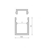 LED Aluminiumprofil - 9,6x12 MINI