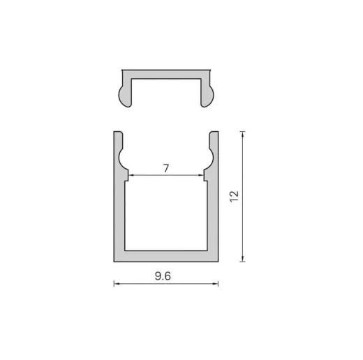 LED Aluminiumprofil - 9,6x12 MINI
