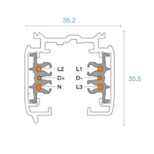 3-Phasen und DALI 1m Einbaustromschiene, schwarz oder weiss