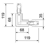 3-Phasen L-Verbinder Schutzleiter Aussen/Innen ws/sz DALI