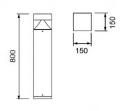 LED-Pollerleuchte NEVIO SQ H800 8W 800lm 3000K IP65 Anthrazit