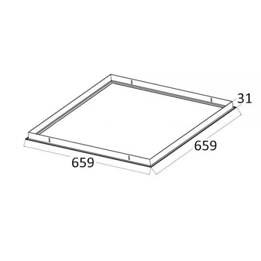 Einbaurahmen weiß RAL 9016 für LED Panel 625x625