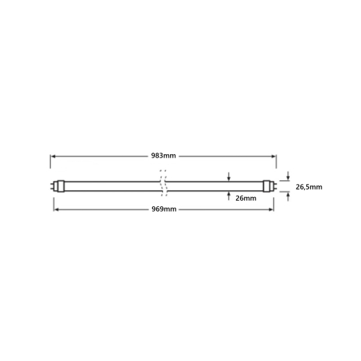 LED-Röhren 97cm G13 (968mm) 12W 1400lm CRI80 OPAL KVG & VVG 3000K