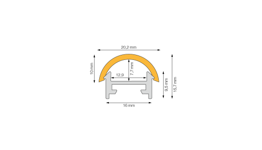 LED Aluminiumprofil Garda 18x19mm - bis 5m am Stück