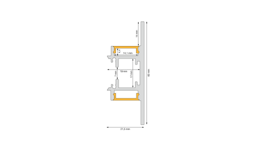 Up&Down MINI 21,5x60mm - 3m am Stück