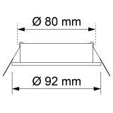 Deckeneinbauring 92mm mit Frontaustritt, schwenkbar, gebürstet